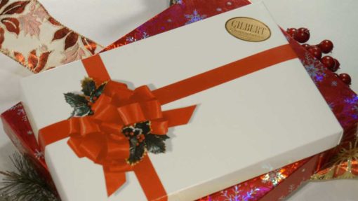 Ribbons and Holly Gift Box from Gilbert Chocolates