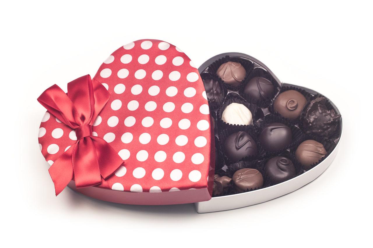 Polka Dot Valentine Heart Chocolate Candy - Gilbert Chocolates.