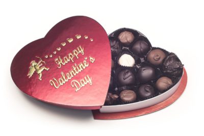 Red Foil Heart Valentine Chocolate Box