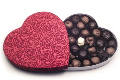 Rose Swirls and Bows Heart Valentine Chocolate Box
