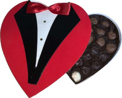 Red Tuxedo Valentine Heart Chocolate Candy