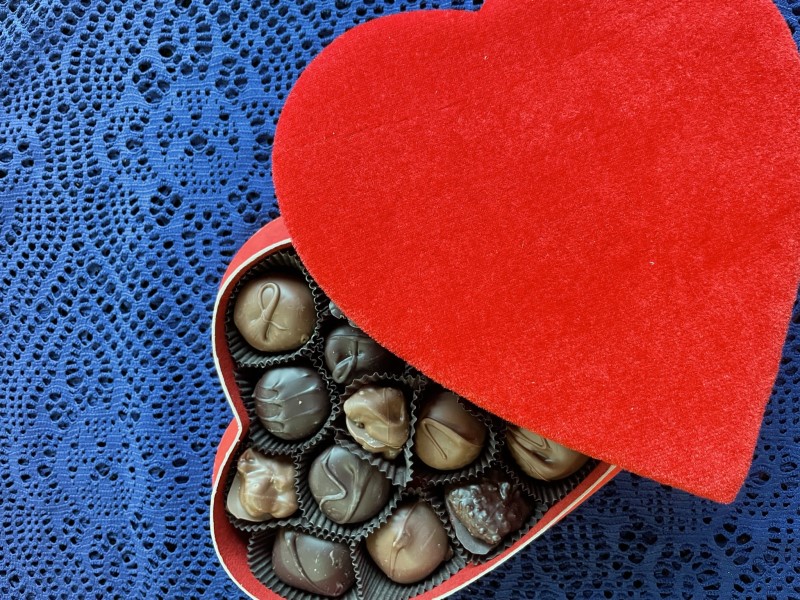 Valentine Chocolates Red Velvet Heart Box